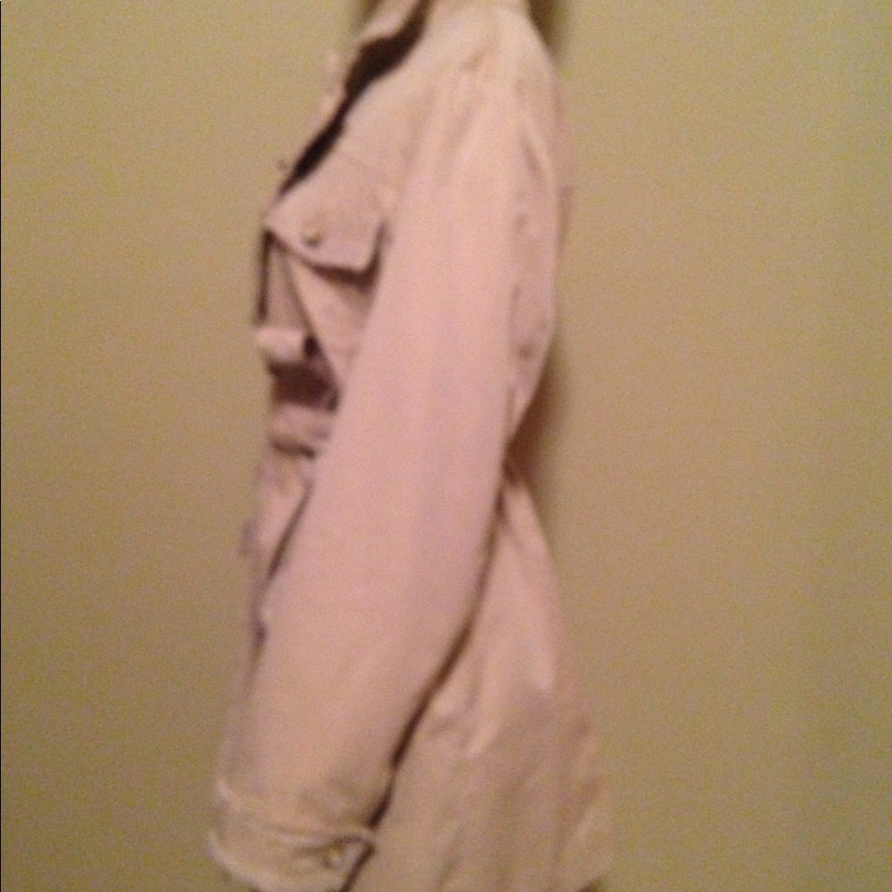 $$SOLD$$ CHANEL Beige Tweed Trim Trench Coat sz46 - Picture 6 of 8